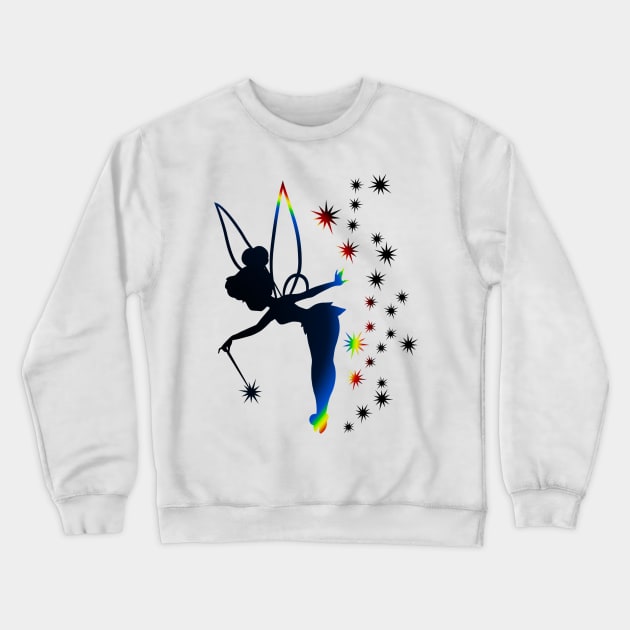 Rainbow Tinkerbell Sillhouette Crewneck Sweatshirt by ijsw